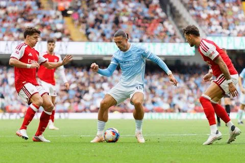 FA Community Shield - Arsenal vs Manchester City, Cardiff, United Kingdom - 16 A Stock Photos