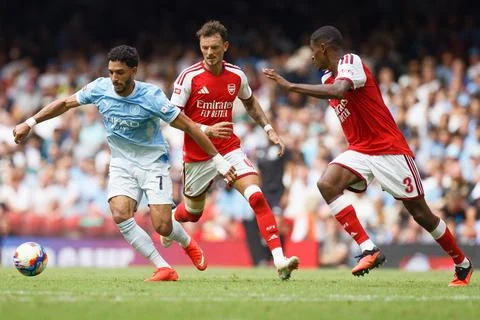 FA Community Shield - Arsenal vs Manchester City, Cardiff, United Kingdom - 16 A Stock Photos