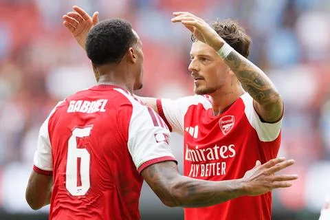 FA Community Shield - Arsenal vs Manchester City, Cardiff, United Kingdom - 16 A Stock Photos