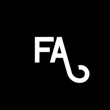 FA letter logo design on black background. FA creative initials letter logo.. Illustrazione stock