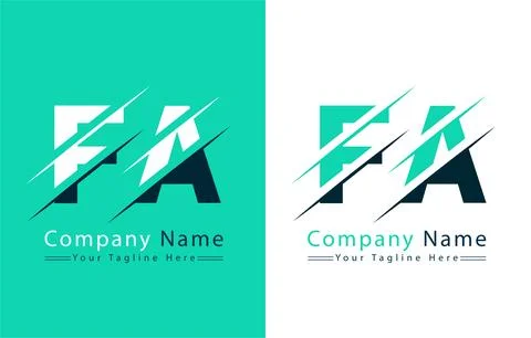 FA Letter Logo Vector Design Template Elements Illustrazione stock