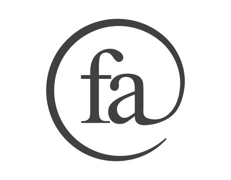 FA logo from two letter with circle shape email sign style. F and A round l.. Stock Illustration
