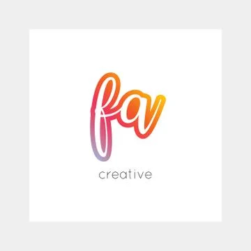 FA logo, vector. Useful as branding, app icon, alphabet combination, clip-art 库存插图