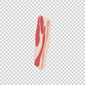 FA strip of bacon in flat design style showing the texture and color Stock Illustration