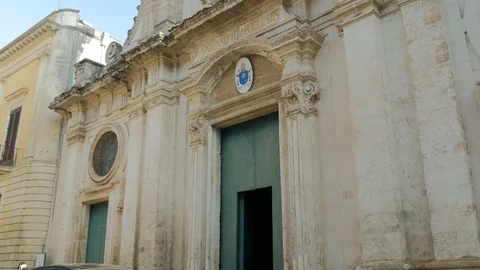 Faade of the cathedral in Nard, Italy. Stock-Footage 89770266
