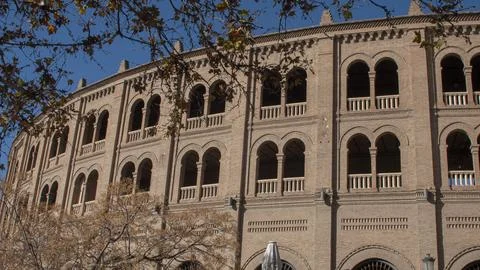 Faade of the Granada bullring Stock Photos