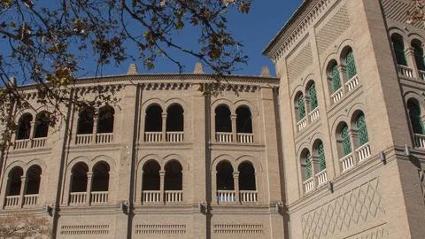 Faade of the Granada bullring Stock Photos