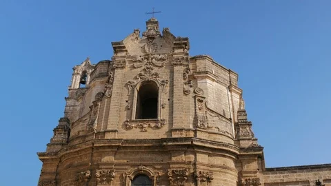 Faade of the Saint Joseph church in Nard, Italy. Video stock 89768972
