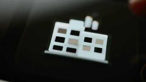 Fab facility icon identifies semiconductor production building Stock Footage 346025980