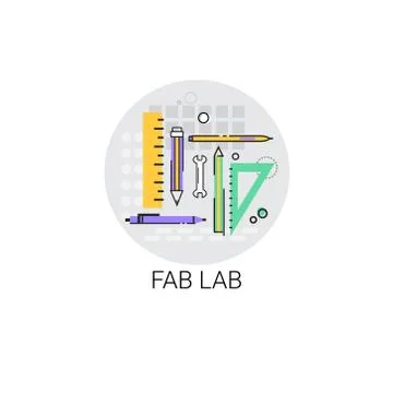 Fab Lab Modern Technology Device Icon Illustrazione stock