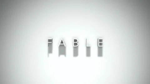 Fable 3D title animation with shadows on a white background Video stock 297510386