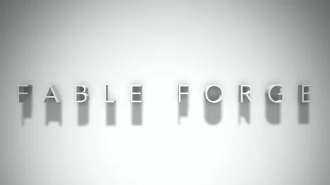 Fable forge 3D title animation with shadows on a white background Video stock 297467242