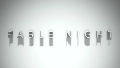 Fable night 3D title animation with shadows on a white background Video stock 297510385