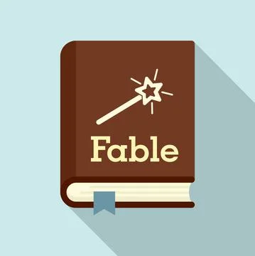 Fable school book icon, flat style Illustrazione stock