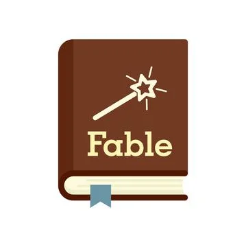 Fable school book icon flat isolated vector Illustrazione stock