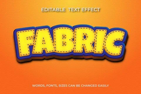 Fabric 3d editable text effect Illustrazione stock