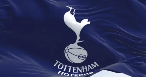 Fabric background with the Tottenham Hotspur Flag waving Stock Footage 200829333