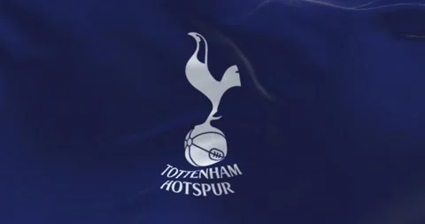 Fabric background with the Tottenham Hotspur Flag waving Stock Footage 200829345