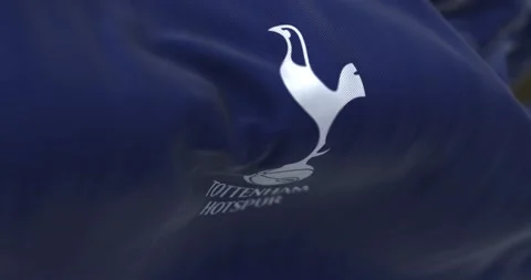 Fabric background with the Tottenham Hotspur Flag waving Stock Footage 231707794