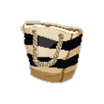 Fabric beach bag pixel art vector illustration Stock Illustration