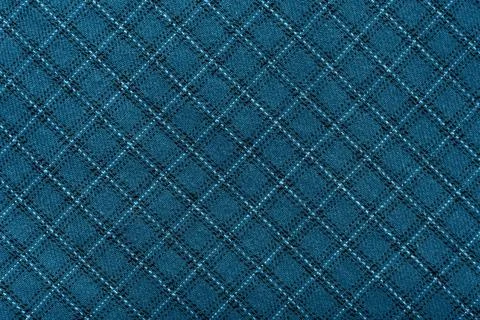Fabric blue.Checkered fabric. Checkered pattern on fabric of different colors Stock Photos