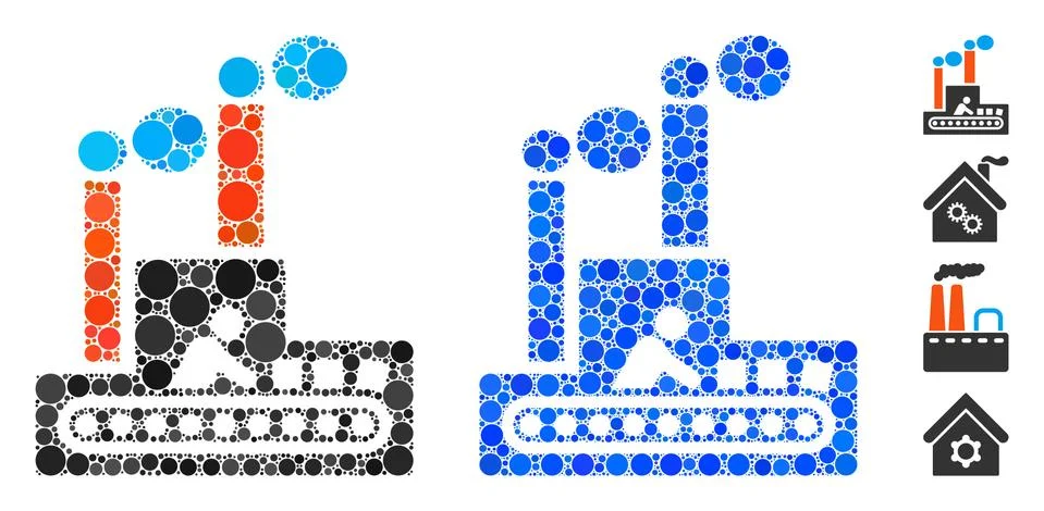 Fabric Building Composition Icon of Round Dots Ilustración de archivo