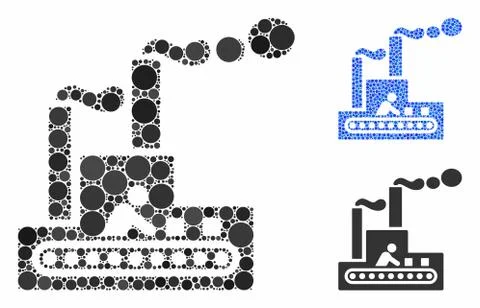 Fabric Building Composition Icon of Spheric Items Ilustración de archivo