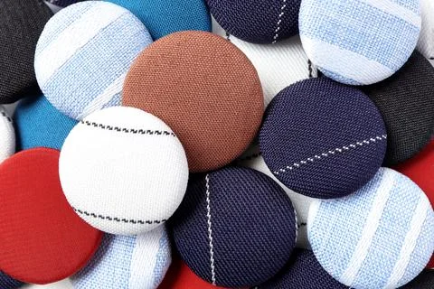 Fabric buttons background, Craft, needlework concept. Cloth buttons  Stock Photos