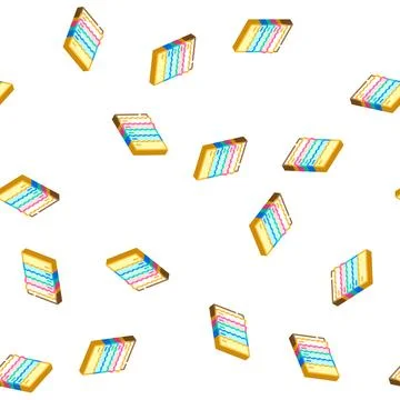 Fabric catalog sewing isometric icon seamless pattern Stock Illustration