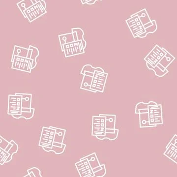 Fabric check sewing line vector seamless pattern Stock Illustration