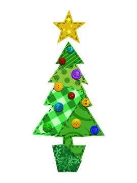 Fabric Christmas Tree Stock Illustration
