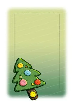 Fabric Christmas tree. Stock Illustration