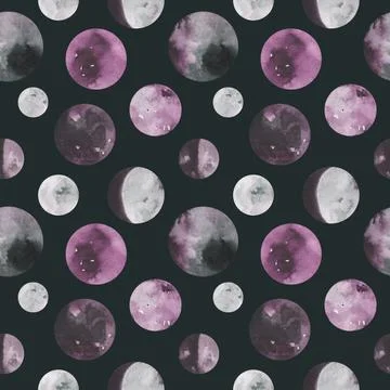 Fabric circles abstract seamless pattern background with hand drawn elements Stock Illustration