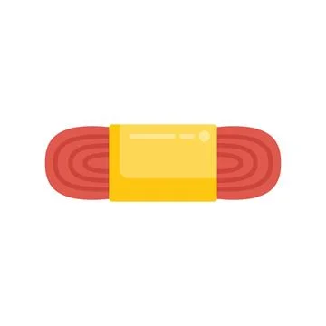 Fabric craft icon flat vector. Wool knit Stock Illustration