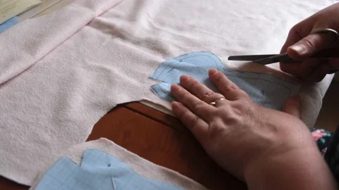 Fabric cut at home Stock Footage 196068601