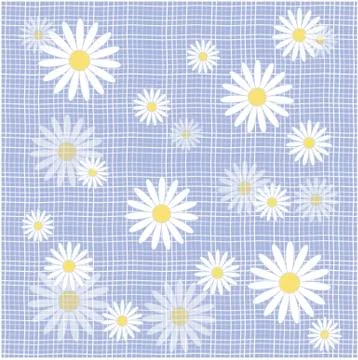Fabric with daisies Stock Illustration