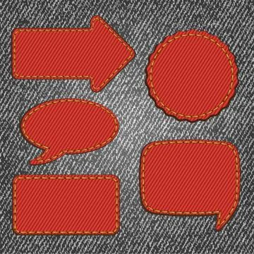 Fabric denim texture with labels. Vector Stock Illustration