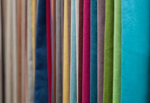 Fabric of different colors folded Stock Photos
