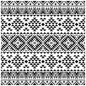 Fabric Ethnic seamless geometric pattern, traditional tribal motifs in folk s Stock Illustration