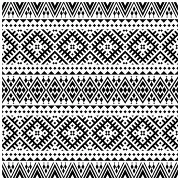 Fabric Ethnic seamless geometric pattern, traditional tribal motifs in folk s Stock Illustration