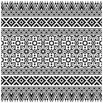 Fabric Ethnic seamless geometric pattern, traditional tribal motifs in folk s Stock Illustration