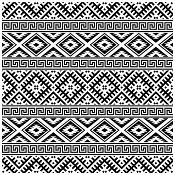 Fabric Ethnic seamless geometric pattern, traditional tribal motifs in folk s Stock Illustration