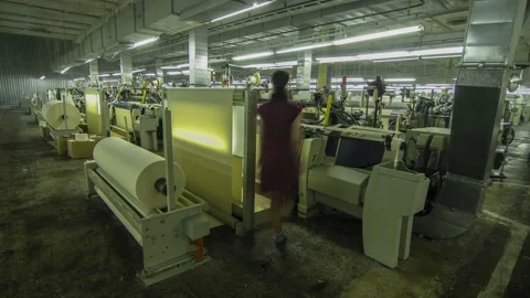 Fabric factory timelapse Stock Footage 135144727