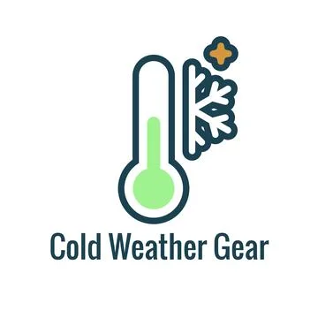 Fabric Features Icon Set - Cold Weather Gear Fabric Concept Stock Illustration