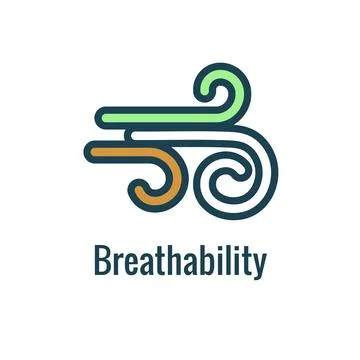 Fabric Features Icon Set - Showing Breathability - Fabric Concept Stock Illustration