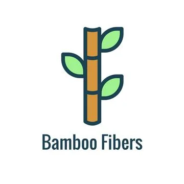 Fabric Features Icon Set - Showing Bamboo Fibers Fabric Concept 库存插图