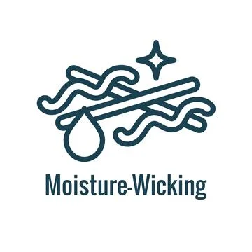 Fabric Features Icon Set - Showing Moisture Wicking Fabric Concept Stock Illustration