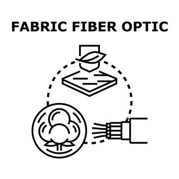 Fabric fiber optic technology combining smart textiles Stock Illustration