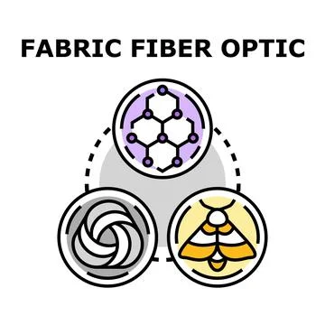 Fabric fiber optic technology concept creating smart textile materials Stock Illustration