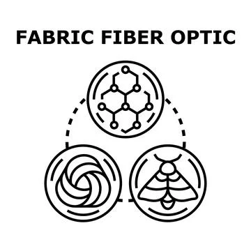Fabric fiber optic technology concept creating smart textile materials Stock Illustration